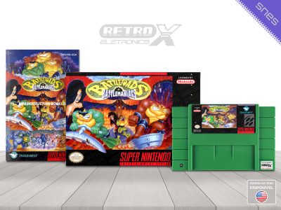 Battletoads in Battlemaniacs NX Super Nintendo Completo Cartucho Verde