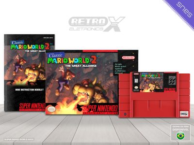 Classic Mario World 2 The Great Alliance HACK Super Nintendo Completo - hack Cartucho Vermelho