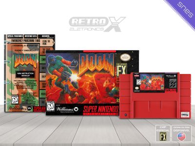 DOOM AD8E Super Nintendo Completo - chip especial super fx Cartucho Vermelho