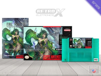 Final Fantasy 4 Namingway Edition F42 Super Nintendo Completo - hack Cartucho Verde Agua