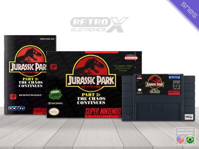 Jurassic Park Part 2 The Chaos Continues A2JE Super Nintendo Completo Cartucho Preto