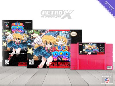 Magical Pop'N AIJE Super Nintendo Completo Cartucho Rosa Gliter