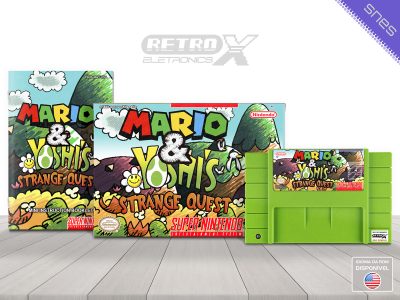 Mario & Yoshi Strange Quest M&Y Super Nintendo Completo Cartucho Verde Claro