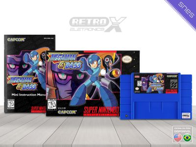Mega Man & Bass AR6E Super Nintendo Completo Cartucho Azul