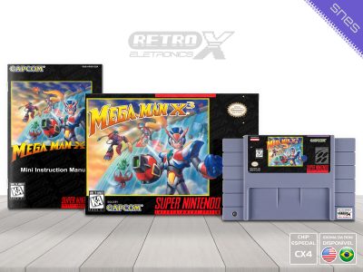 Mega Man X3 AR3E Super Nintendo Completo - chip especial