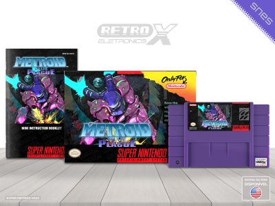 Metroid Blue Plague HACK Super Nintendo Completo - hack Cartucho Roxo