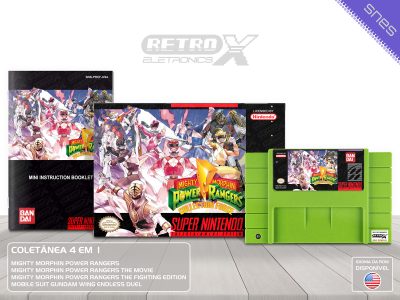 Mighty Morphin Power Rangers Collection Force PRCF Super Nintendo Completo - coletanea Cartucho Verde Claro