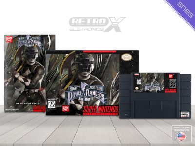 Mighty Morphin Power Rangers The Movie A2RE Super Nintendo 02 PRETO Completo - especial Cartucho Preto