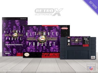 Mortal Kombat 3 Ultimate Project Super Nintendo Completo - hack Cartucho Preto