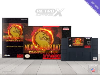 Mortal Kombat Champion Edition HACK Super Nintendo Completo - hack Cartucho Preto