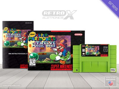 New Super Mario World 1 The Twelve Magic Orbs HACK Super Nintendo Completo - hack Cartucho Verde Claro