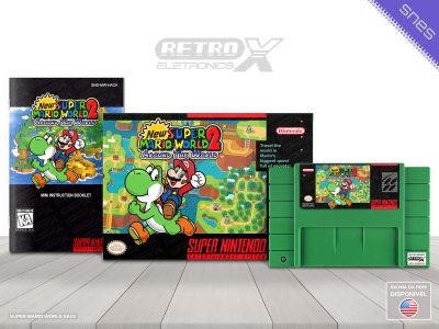 New Super Mario World 2 Around The World HACK Super Nintendo Completo - hack Cartucho Verde