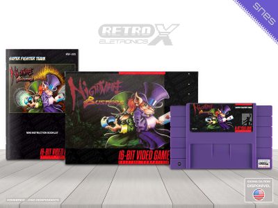Nightmare Busters SF005 Super Nintendo Completo Cartucho Roxo - homebrew