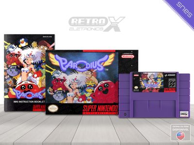 Parodius PD Super Nintendo Completo Cartucho Roxo