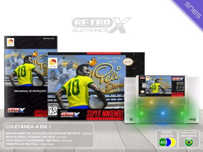 Pelé Eterno PELE Super Nintendo Completo - coletanea Cartucho Translucido COM LEDS