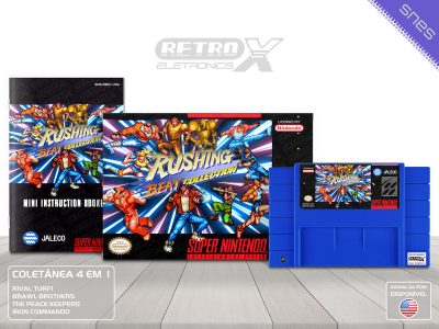Rushing Beat Collection RBCT Super Nintendo Completo - coletanea Cartucho Azul