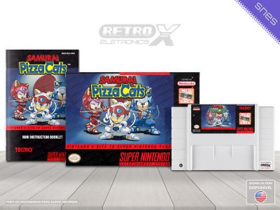 Samurai Pizza Cats NES TO SNES Super Nintendo Completo - port Cartucho Branco