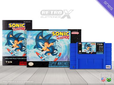 Sonic The Hedgehog HACK Super Nintendo Completo - hack Cartucho Azul