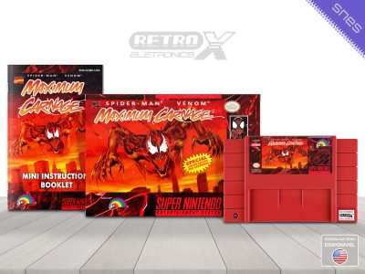Spiderman - Venom Maximum Carnage AMCE Super Nintendo VERMELHO CUSTOM Completo - especial Cartucho Vermelho