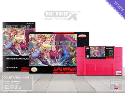 Squaresoft Collection 1 SSC1 Super Nintendo Completo - coletanea Cartucho Rosa Gliter