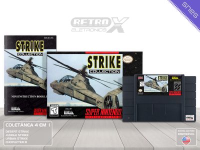 Strike Collection SK Super Nintendo Completo - coletanea Cartucho Preto