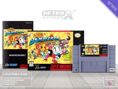 Super Bomberman Blast Collection BBC Super Nintendo Completo - coletanea
