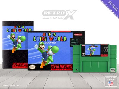 Super Luigi World Luigi's Quest HACK Super Nintendo Completo - hack Cartucho Verde