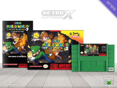 Super Mario World O Resgate da Princesa 2 PLAYTRONIC Super Nintendo Completo - hack Cartucho Verde