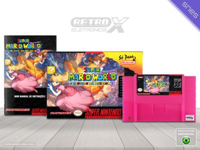 Super Mario World O Resgate da Princesa 3 PLAYTRONIC Só Para Super Nintendo Completo - hack Cartucho Rosa