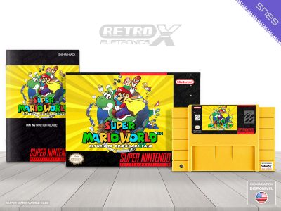 Super Mario World Return to Dinossaur Land HACK Super Nintendo Completo - hack Cartucho Amarelo
