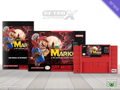 Super Mario in Castlevania The Perfect Night HACK Super Nintendo Completo - hack Cartucho Vermelho