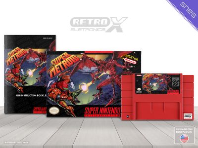 Super Metroid Duper HACK Super Nintendo Completo - hack Cartucho Vermelho