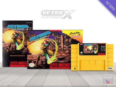 Super Metroid Super Zero Mission HACK Super Nintendo Completo - hack Cartucho Amarelo