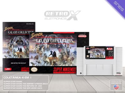 Super Star Wars Galaxy Collection SWCG Super Nintendo Completo - coletanea Cartucho Branco