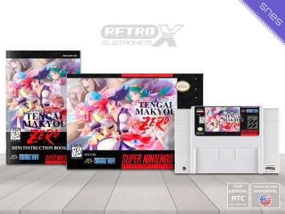 Tengai Makyou Zero AZRE Super Nintendo Completo - chip especial Cartucho Branco