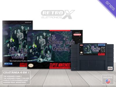 The Addams Family Collection AFC Super Nintendo Completo - coletanea Cartucho Preto