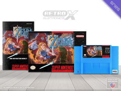 The Legend of Zelda Parallel Worlds HACK Super Nintendo Completo - hack Cartucho Azul Claro